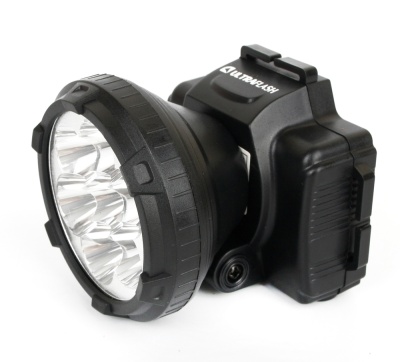 Фонарь ULTRAFLASH LED5362 налобный аккум., черный 7LED 2режима, пластик (1/100)