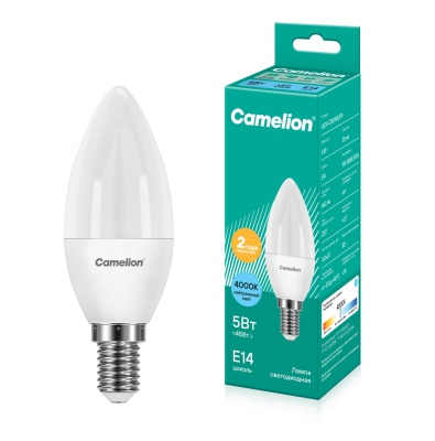 Лампа CAMELION LED5-С35/845/E14 220V 5W (1/10/100)