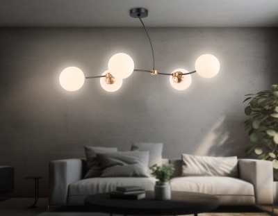 Люстра подвесная Ambrella TR2548/5 BK/SB черный/бронза E27/5 max 60W 950*600*450