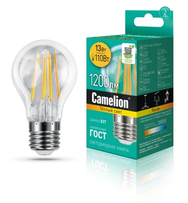 Лампа CAMELION LED13-A60-FL/830/E27 220V 12W