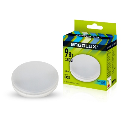 Лампа Ergolux LED-GX53-9W-GX53-4K, 172-265В (1/10/100)