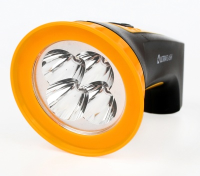 Фонарь ULTRAFLASH LED3804M аккум 220В, черный/желтый, 4 LED, SLA, пластик (5/80)