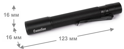 Фонарь CAMELION LED51533 черный LED XPE ZOOM 3 реж 2XLR03 алюм. откр. блистер