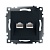 Розетка компьютерная 2-местная RJ-45 (механизм), серия Катрин, GLS00-7109-05, черный