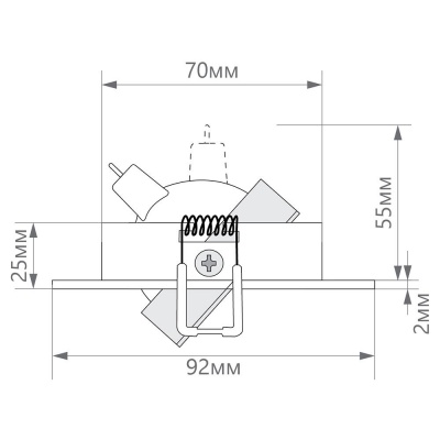 Светильник FERON DL2801 MR16 "квадрат",  черный (1/100)