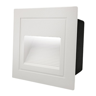 Светильник для ступеней 3Вт 5000К Металл Белый Квадрат General GSTL-S1-3BT-5K