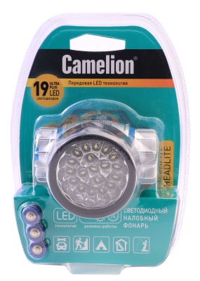 Фонарь CAMELION LED 5323-19Mx налобный, металлик, 19LED, 4 режима, 3хR03 в комплекте (1/6)
