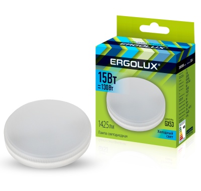 Лампа Ergolux LED-GX53-15W-GX53-4K, 180-240В 