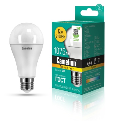 Лампа CAMELION LED13-A60/830/E27 220V 13W (1/10/100)