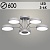 Люстра XI3230/5 GRAY серый 90W LED 3000-6000K d600 h210, HN22