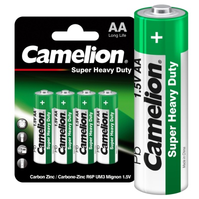 Батарейка CAMELION R6 Green BL-4 (BP-4 G), 1.5В (48/960)