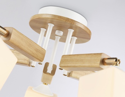 Люстра подвесная Ambrella TR9518/5 WH/GD/FR белый/золото/белый матовый E27*5 max 40W D670*260