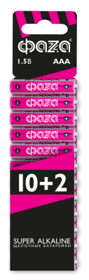 Батарейка ФАZA LR03SA-SB12 Super Alkaline SBL-(10+2) (12/240)