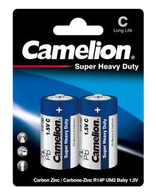 Батарейка CAMELION R14 Blue BL-2, 1.5В (12/288)