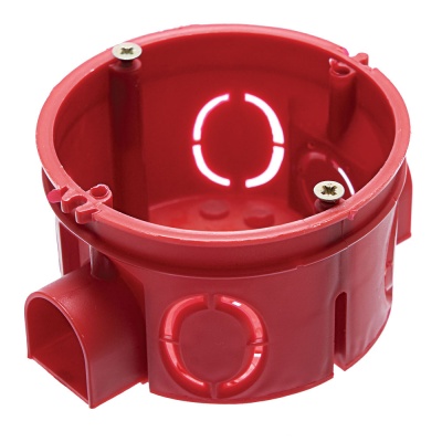 Подрозетник STEKKER EBX20-01-1 с кабель-каналом для сплошных стен красный 