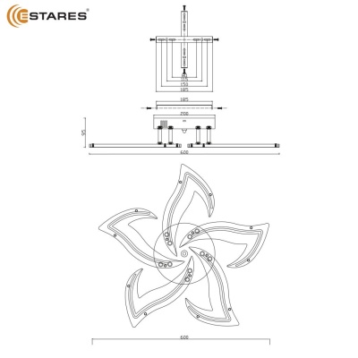 Светильник ESTARES ELLA 50W 5F-RC 600x95-WHITE/WHITE-220-IP20 Управляемый (5)