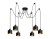 Светильник подвесной в стиле лофт Ambrella TR8132/6 BK черный E27*6 max 40W D700*800