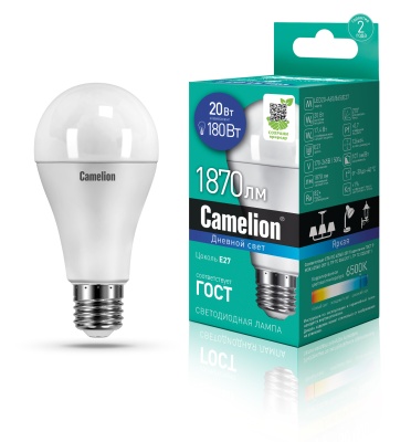 Лампа CAMELION LED20-A65/865/E27 220V 20W (1/10/100)