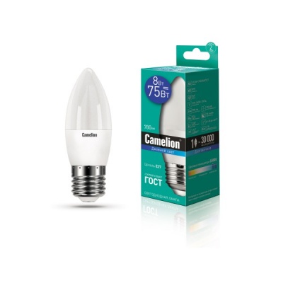 Лампа CAMELION LED8-С35/865/E27 220V 8W (1/10/100)