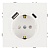 Розетка 1-местная з/ш с/з 16А + USB + Type C (механизм), 250В, 20W, серия Эмили, белый фарфор, soft-