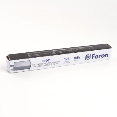 Трансформатор электронный FERON LB001 для светодиодной ленты 18W 12V ( драйвер) 