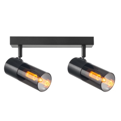 Спот на основании General GWL-2E14-M-IP20 Двойной Черный+Дымчатый Эйлайт