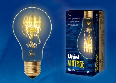 Лампа накаливания Vintage UNIEL IL-V-A60-60/GOLDEN/E27 SW01Форма «A». Форма нити SW 