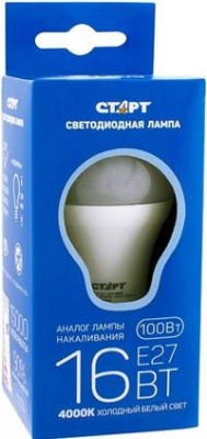 Лампа светодиодная СТАРТ LEDGLS E27 16W 4200K холодный белый (295075)