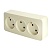 Розетка 3-местная б/з, серия София, 250В, 10А, IP20, MST10-13-04, слоновая кость (5/100)