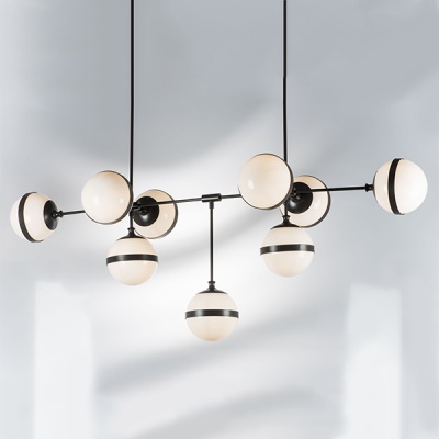 813197 Люстра GLOBO 9х40W E14 umber/white