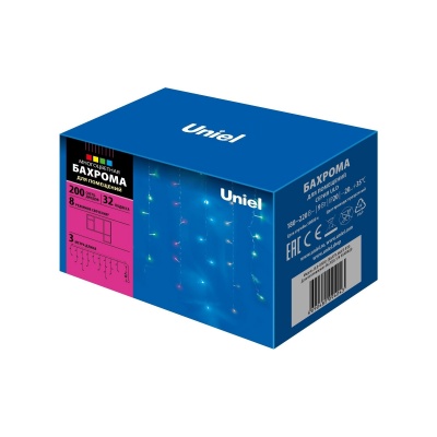 Бахрома светодиодная UNIEL ULD-B3010-200/DTA MULTI IP20 с контр, 200 светод, 3 м, RGB
