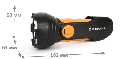 Фонарь ULTRAFLASH LED3816 аккум. 220В желтый/черн. 9LED, SLA пластик (1/60)