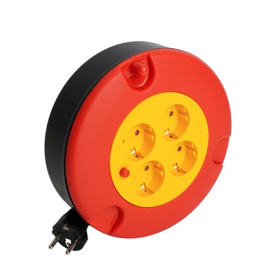 Удлинитель Standart 4 розетки с/з ПВС 3*1, черный, 16А, IP20, 5м, STD06-40-30