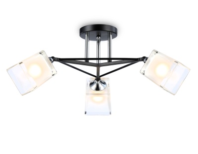 Светильник подвесной TR303072/3 BK/CH/FR черный/хром/белый матовый E27/3 max 40W D560*250
