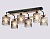 Светильник потолочный Ambrella TR3033250/6 BK/WD черный/дерево E27/6 max 60W 580*340*245