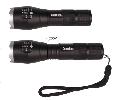 Фонарь CAMELION LED5136 черный LED XML-T6 ZOOM 5 реж 3XLR03 в компл. алюм. откр. блистер