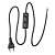 Сетевой шнур с вилкой и с двухклавишным выключателем UNIEL UCX-C90/02A-100 BLACK 02А 500Вт 1,0м