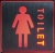Светильник аккумуляторный FERON EL54 1LED AC "Туалет женский" красный 110*110*20 мм, серебристый