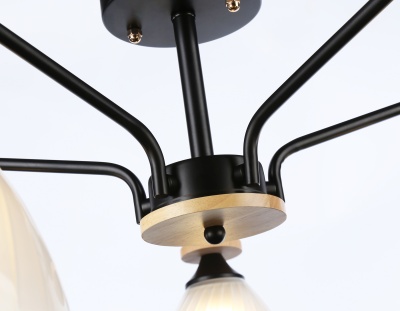 Светильник подвесной TR9571/5 BK/FR черный/белый матовый E27/5 max 40W D620*250