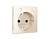 AP3100 Лицевая панель ALFA (Бежевый глянец) для электрической розетки с/з со шторками 2USB A+C QUANT