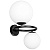 815627 Бра GLOBO 2х40W G9 ЧЕРНЫЙ/БЕЛЫЙ