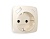 OP3100 Лицевая панель OMEGA (Бежевый глянец) для электр розетки с/з со шторками 2USB тип A+C QUANT 