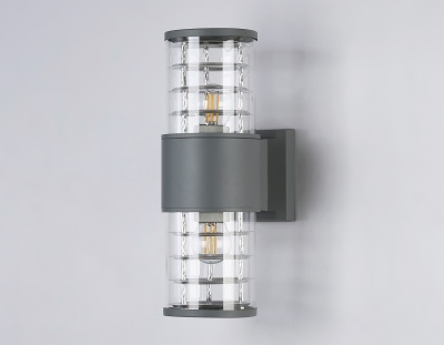 Светильник уличный настенный архитектурный ST2523/2 GR/CL серый/прозрачный IP54 E27/2 max 11W 305*11