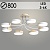 Люстра XI3202/8 WT+WOOD белый/дерево 144W LED 3000-6000K d800 h220, HN22