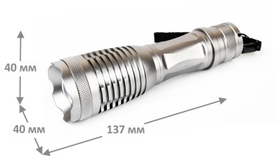 Фонарь CAMELION LED5137 титан LED XML-T6 ZOOM 5 реж 3XLR03 в компл, алюм, откр. блистер