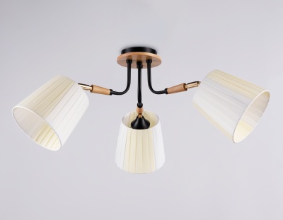 Потолочный светильник Ambrella TR4731/3 BK/LWD черный/светлое дерево E27/3 max 40W D610*270
