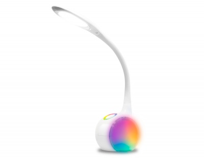 Светодиодная настольная лампа DE532 WH белый LED 4200K+RGB 7.5W с RGB подсветкой