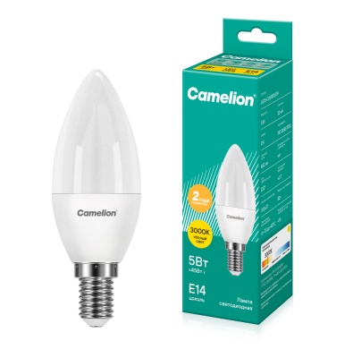 Лампа CAMELION LED5-С35/830/E14 220V 5W (1/10/100)