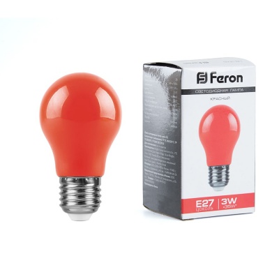 Лампа светодиодная FERON LB-375 3W 230V Е27 красный для белт лайта A50