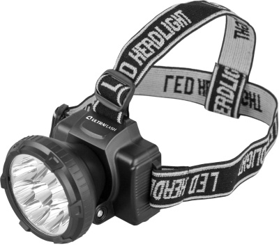 Фонарь ULTRAFLASH LED5363 налобный аккум., черный 9LED 2режима, пластик (1/100)